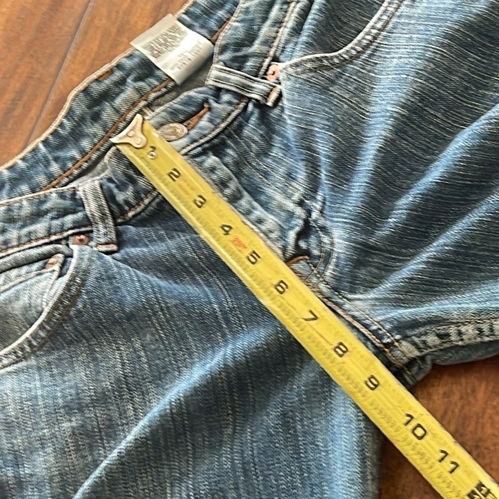 Vintage Levi’s premium denim jeans boot cut blue sz 30L rare cowboy lasso patch - Picture 10 of 12
